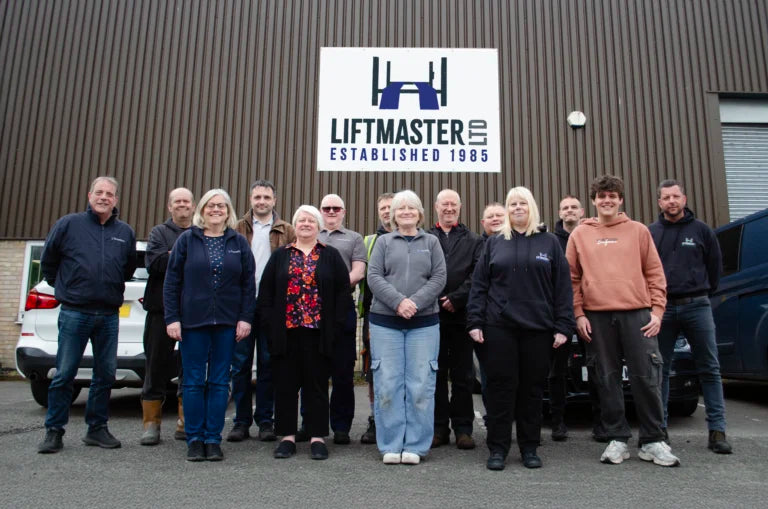 The Liftmaster team at the Alton premises, established 1985